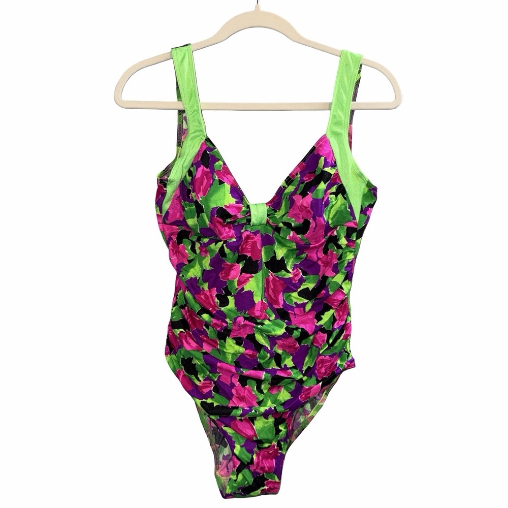 vintage 80/90s maillot baltex Body ID vibrant one piece swimsuit Ruched Top 16